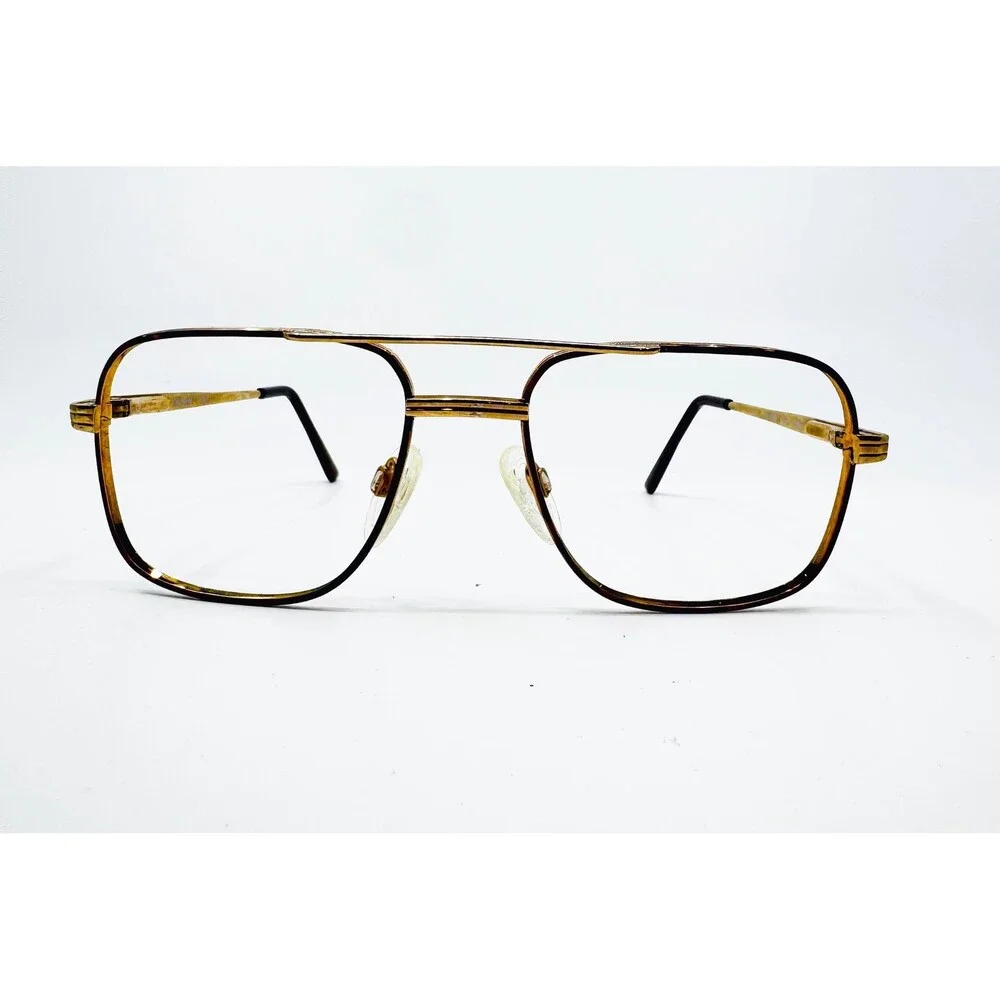 ArtCraft Eyeglass Frames Mens Gold Aviator Double Bridge AC 806P 54-18-140